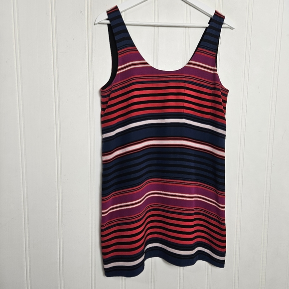 Joie Silk Dress Womens Size XS Dawna Sleeveless Navy Multi Stripe Tank Shift - Picture 2 of 16